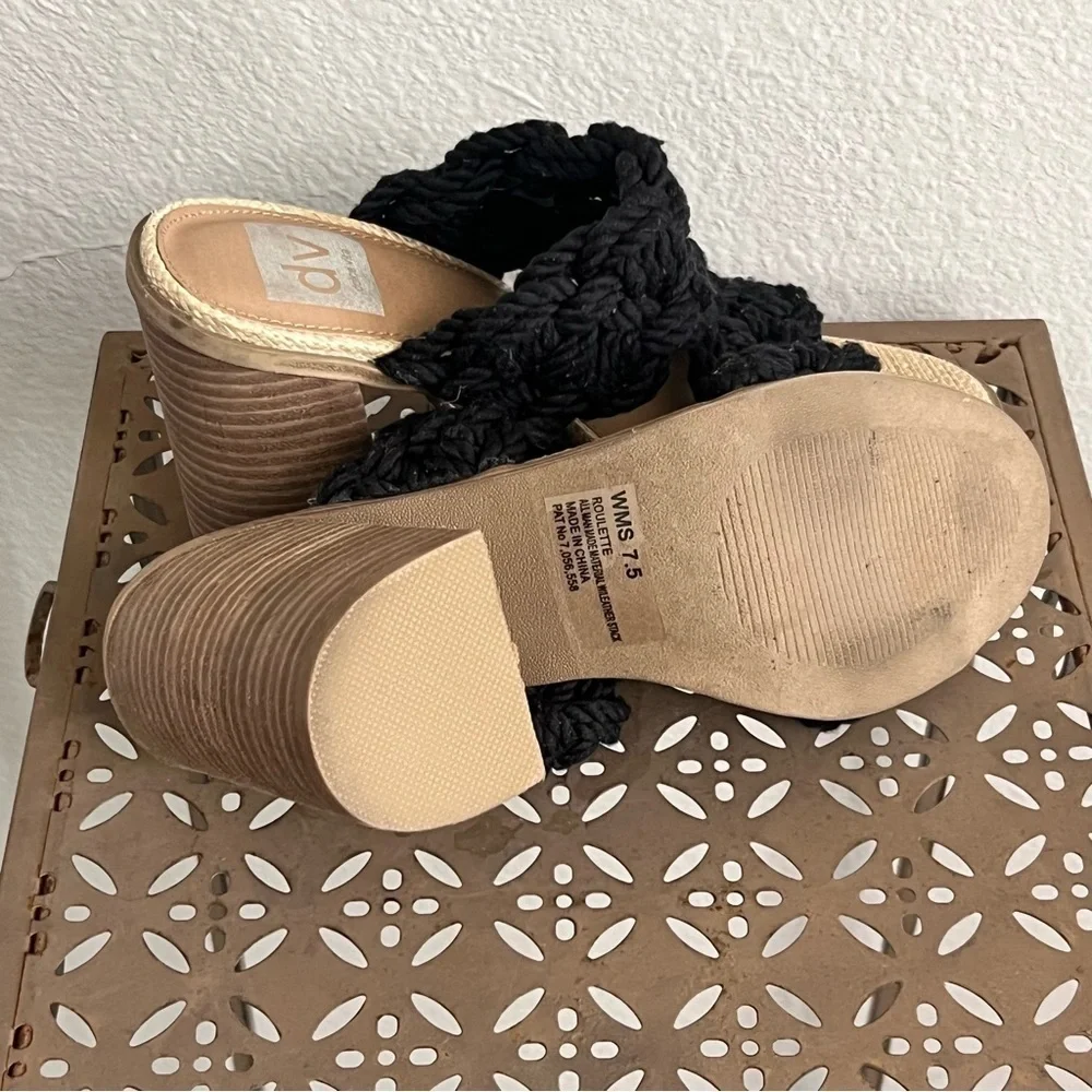DV Dolce Vita Women's Roulette Knit Black Heeled Sandal SZ 7.5 - Picture 4 of 7